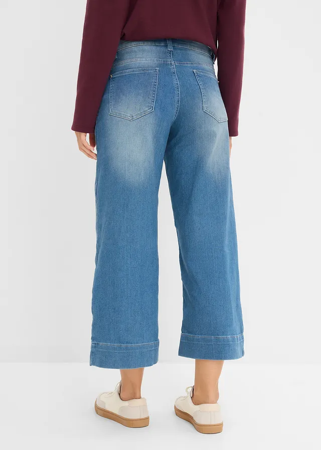 Jupe-culotte en jean ultra-doux • bleu clair denim used • product-page.page-title-suffix