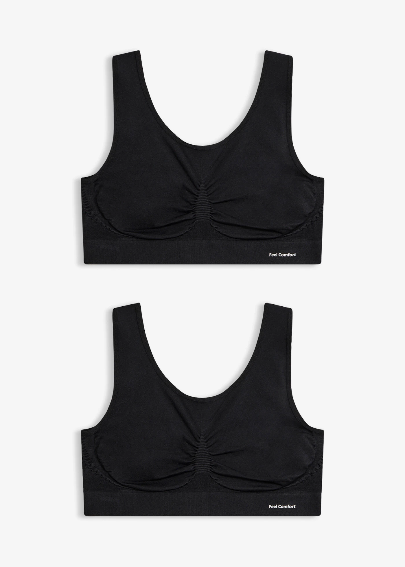 Lot de 2 brassières sans couture Feel Comfort • noir • Boutique bonprix