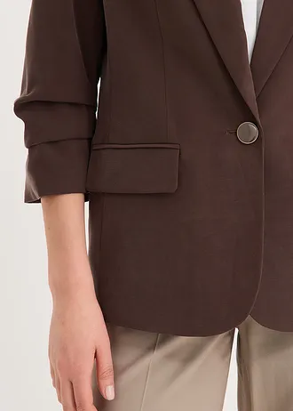 Blazer lejer cu mâneci 3/4 din viscoză • maro închis • magazin bonprix
