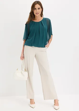 Blouse en mousseline, Couleur: vert profond