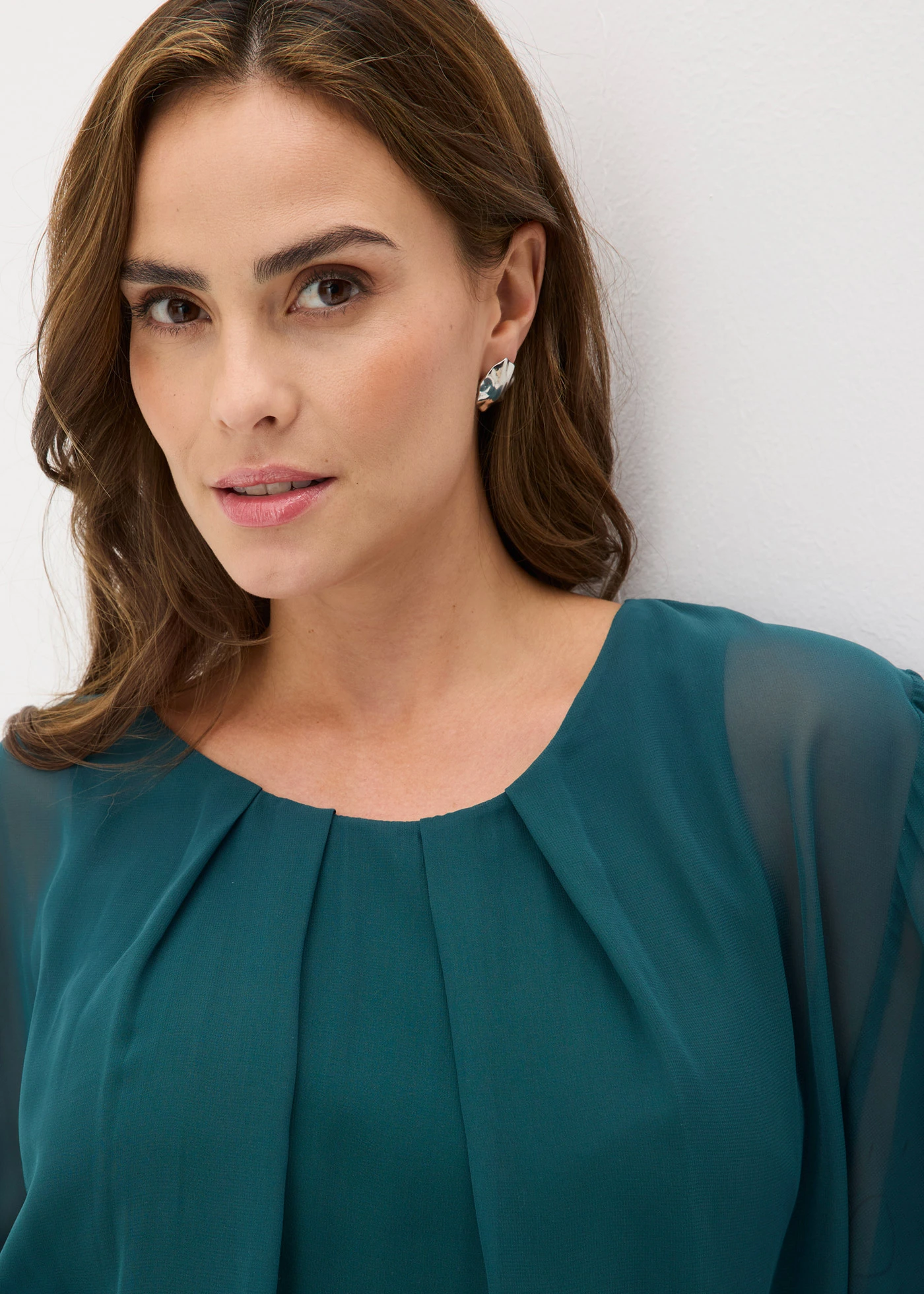 Chiffon blouse met ondershirt • diepgroen • bonprix online shop