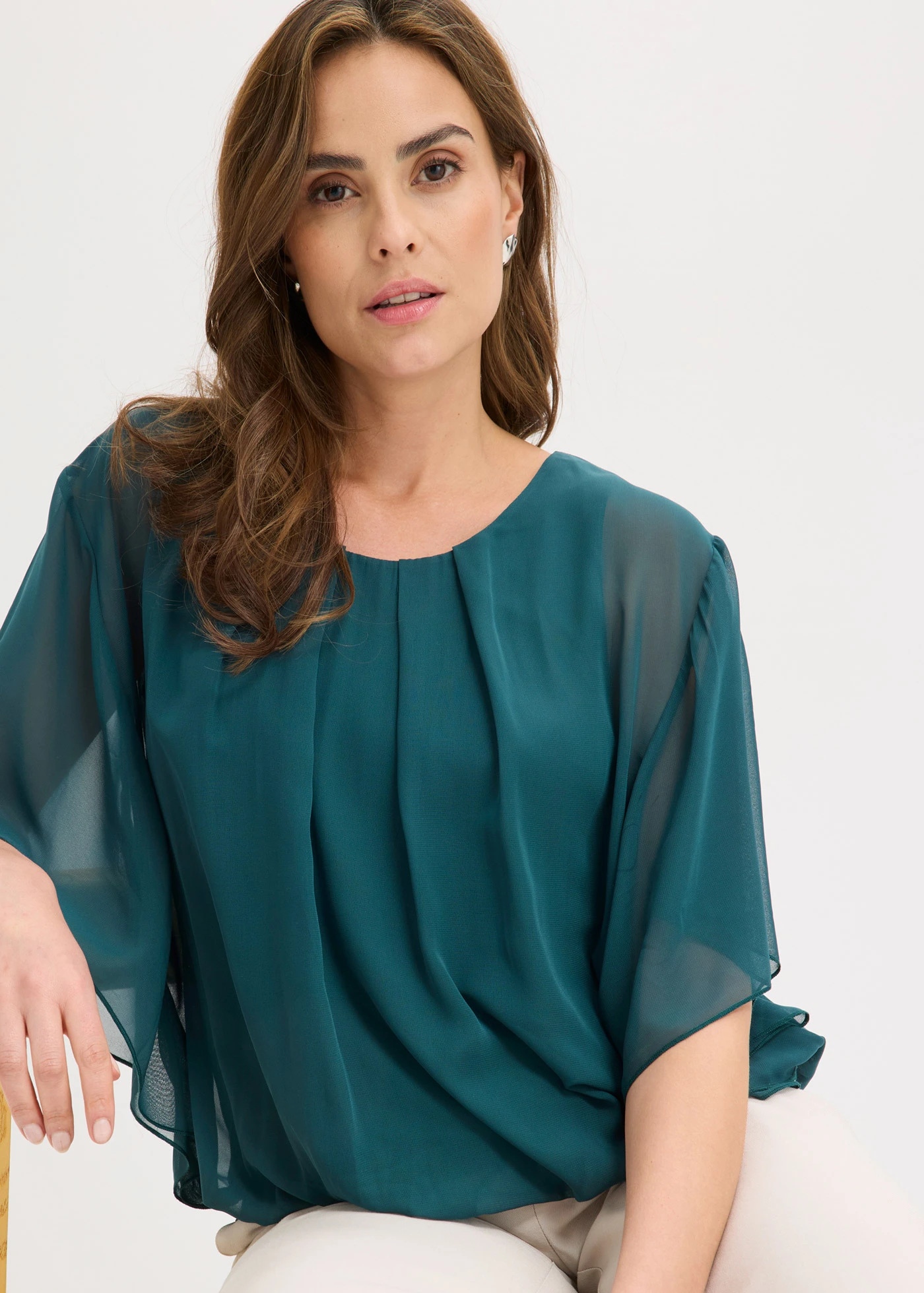 Blouse en mousseline • vert profond • Boutique bonprix