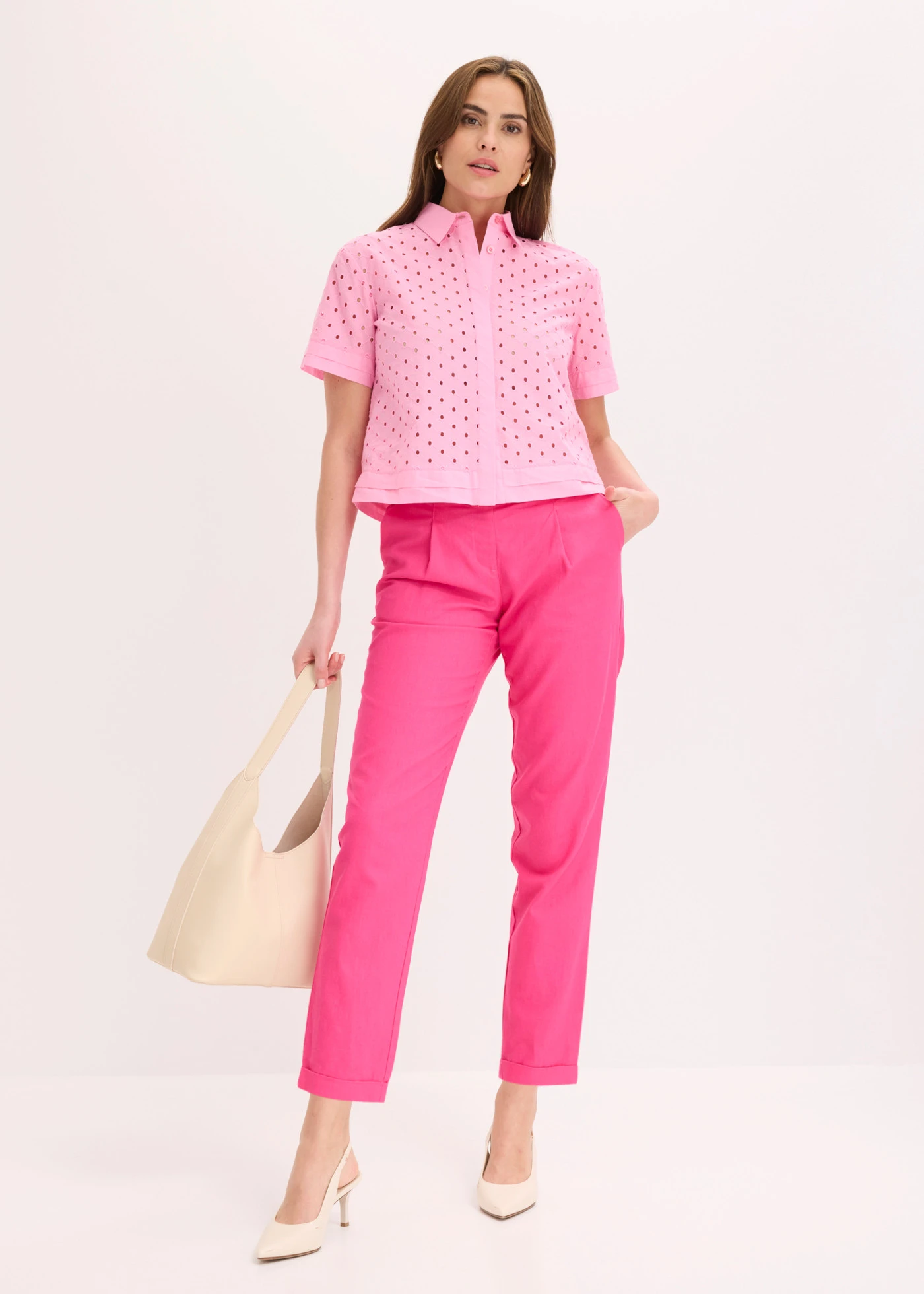 Pantaloni din in • roz pinklady • magazin bonprix