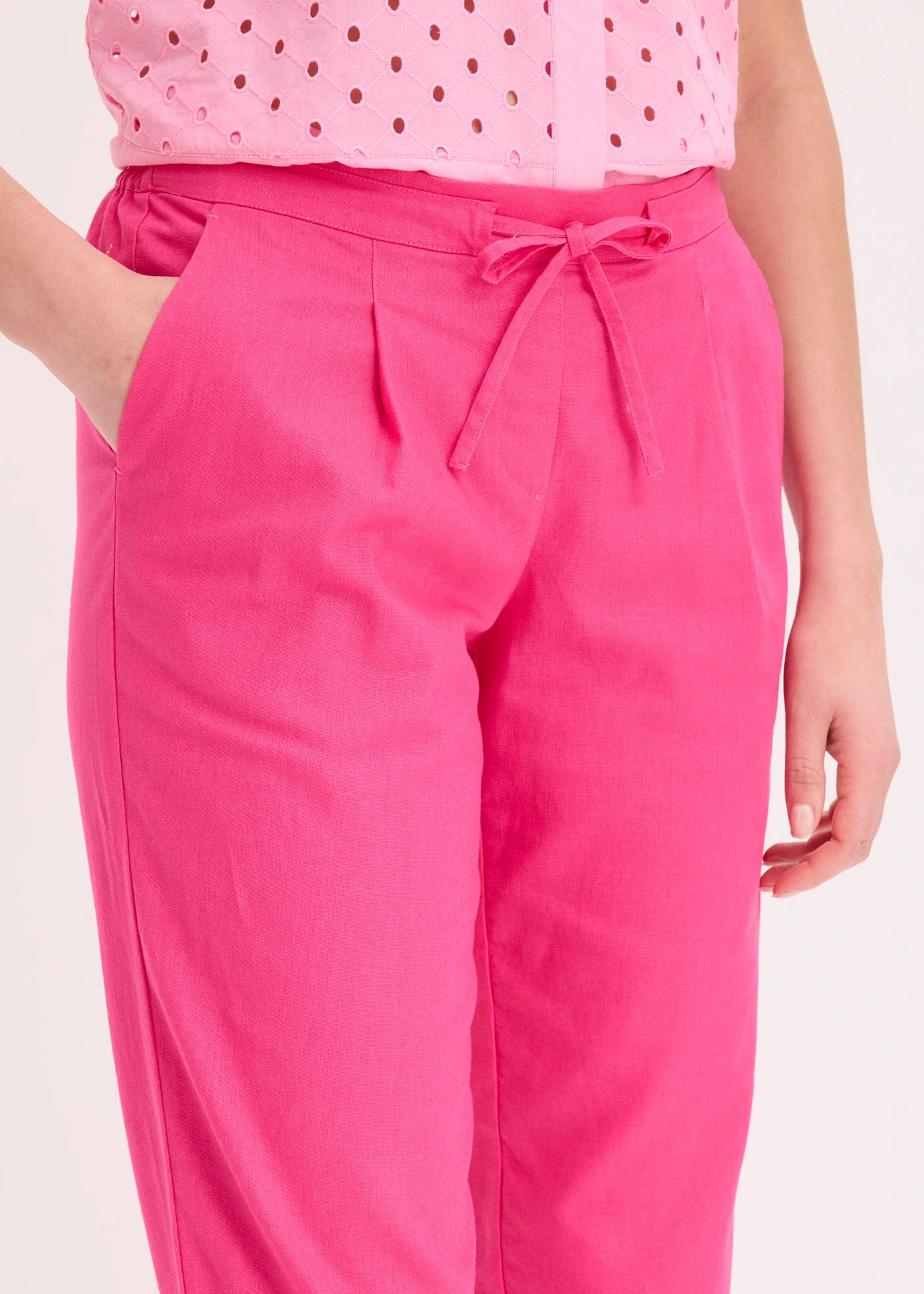 Pantalon en lin mélangé • fuchsia • Boutique bonprix