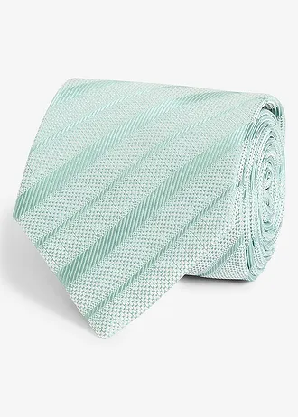 Pochet en stropdas (2-dlg. set) • rookgroen-wolwit gestreept • bonprix online shop