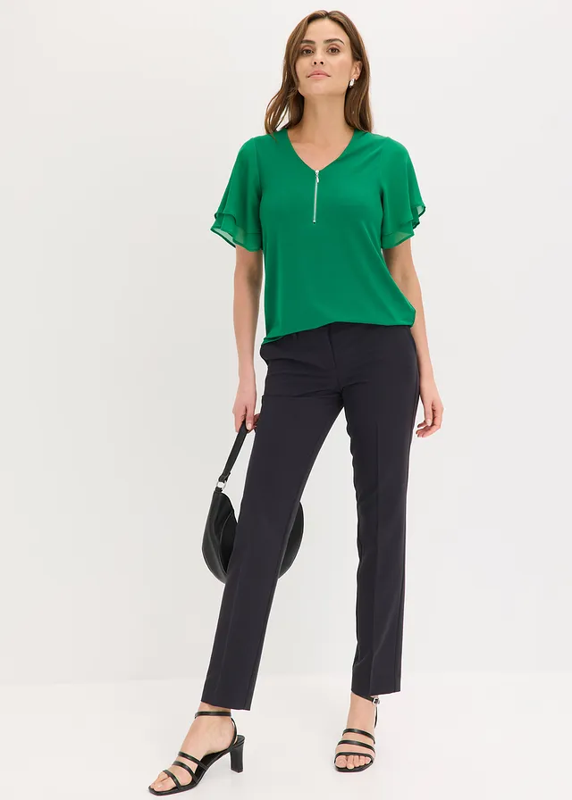 Shirt met chiffon mouwen • edelsteengroen • product-page.page-title-suffix