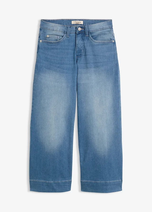 Ultra soft 7/8 jeans, culotte • lichtblauw denim used • bonprix online shop