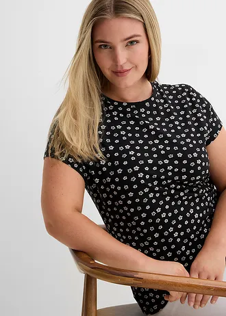 Triko (3 ks v balení) • bílá + černá + leopardí vzor plus size • bonprix obchod