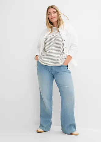 Proužkované tričko z čisté bavlny, barva: přírodní bílo-černá s proužky