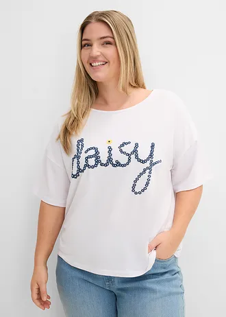 Sweat léger en viscose mélangée, Couleur: blanc imprimé