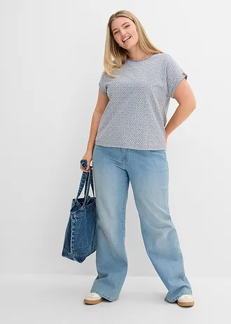 Tricou (2 buc.), culoare: albastru fumuriu cu imprimeu + galben pastel