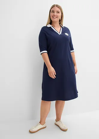 Robe polo 100% coton, Couleur: bleu foncé