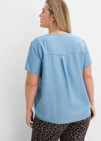 Tunique en jean, Couleur: bleu clair denim