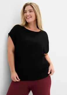 Oversize triko s pleteným vzhledem, barva: černá