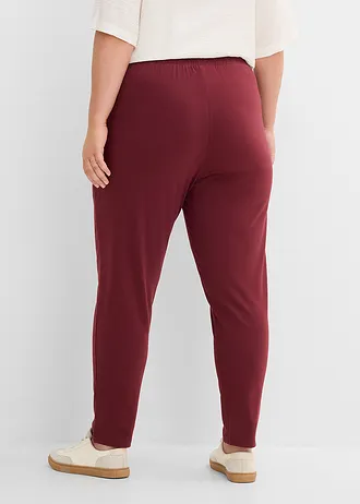 Jersey broek van katoenmix, Kleur: esdoornrood