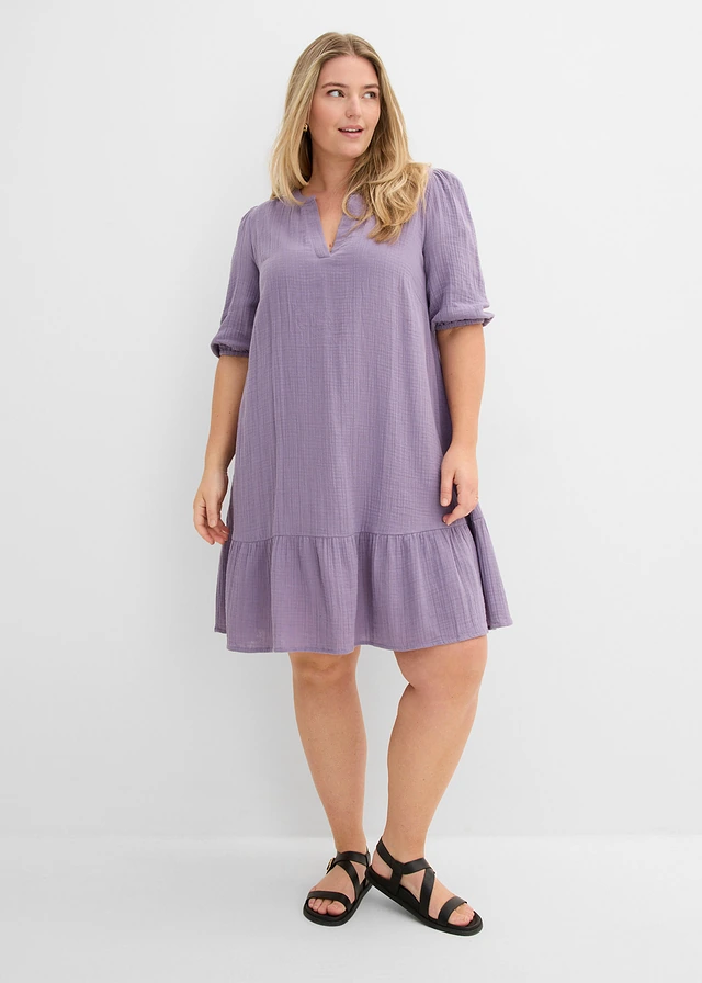Robe en gaze de coton, Couleur: violine fumé