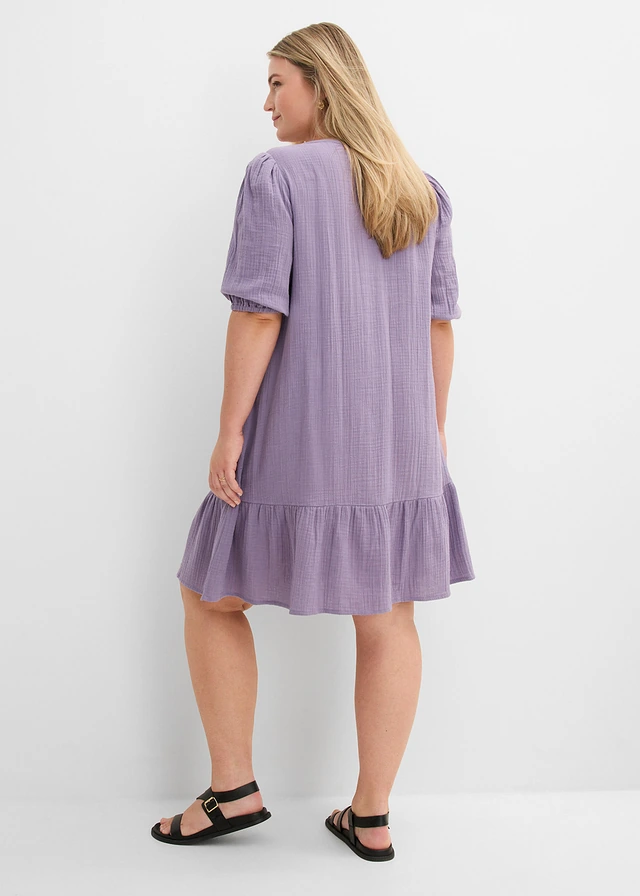 Robe en gaze de coton, Couleur: violine fumé