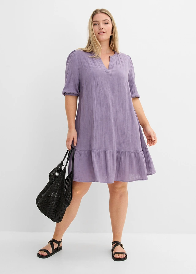 Robe en gaze de coton, Couleur: violine fumé