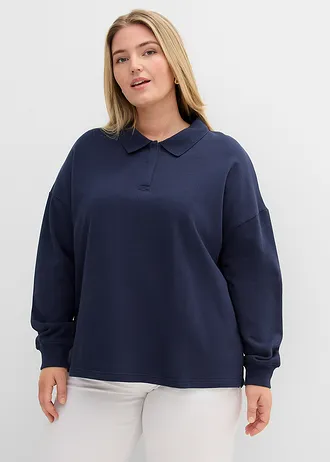 Sweater van biologisch katoen, Kleur: donkerblauw
