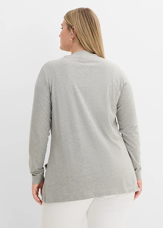 Jachetă din material cu viscoză moale, culoare: gri deschis melanj melanj