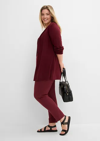 Gebreid vest van slub garen, Kleur: esdoornrood