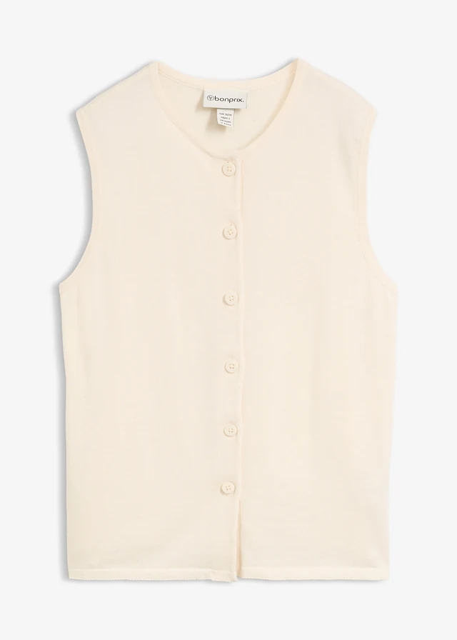 Gilet sans manches en maille estivale • blanc nacré • Boutique bonprix