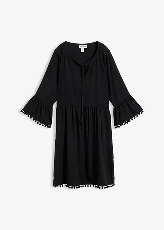 Jurk van soepele viscose, Kleur: zwart