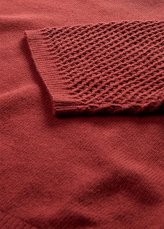 Sweter z mieszanki bawełny • czerwony pustynny • sklep bonprix