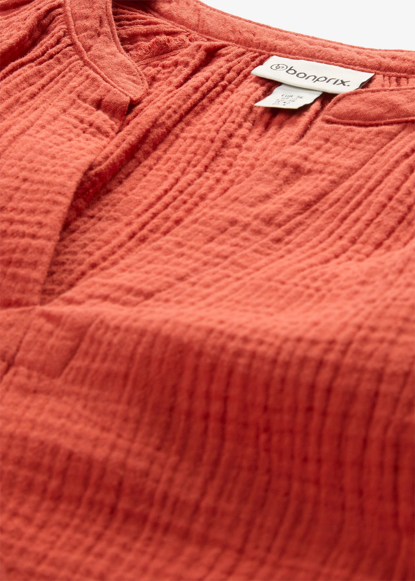 Oversized blouse van mousseline • kaneelrood • bonprix online shop