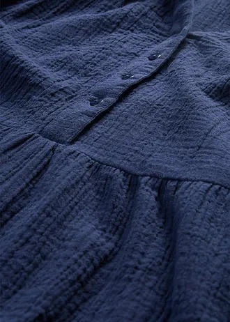 Rochie scurtă în trepte, din muselină • bleumarin • magazin bonprix