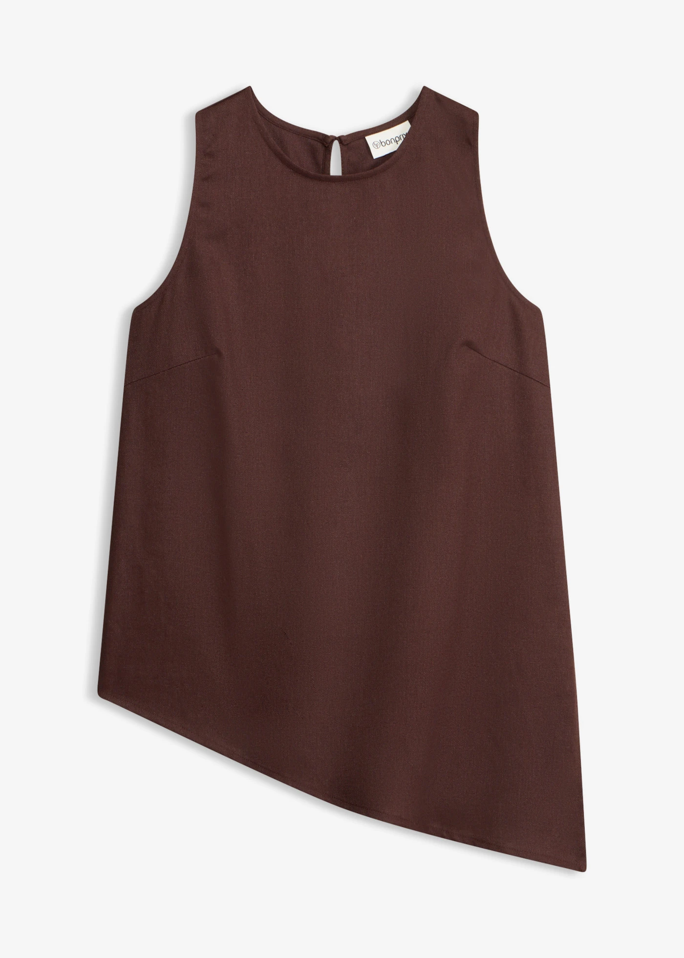 Top en lin mélangé • marron foncé • Boutique bonprix