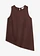 Top met linnenmix, Kleur: donkerbruin