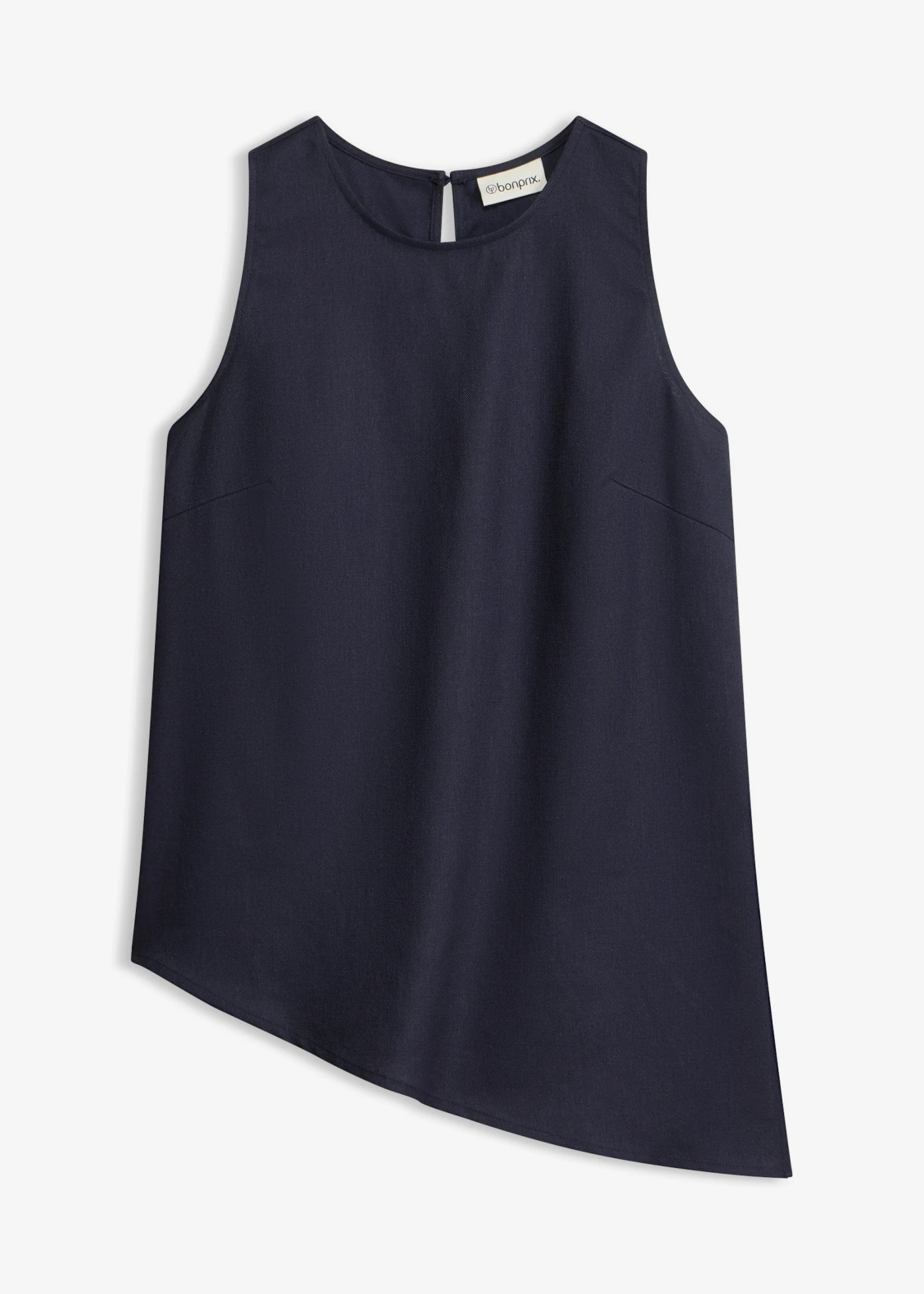 Top en lin mélangé • bleu foncé • Boutique bonprix