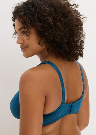 Lot de 3 soutiens-gorge coton à armatures, Couleur: pétrole + parme + beige craie