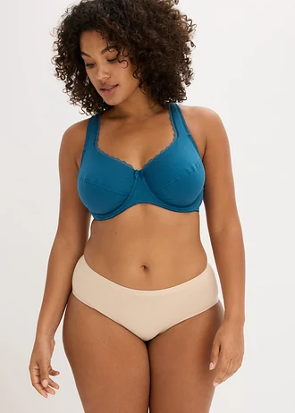 Beugel bh met zacht biologisch katoen (set van 3), Kleur: blauwpetrol+lila+krijtbeige