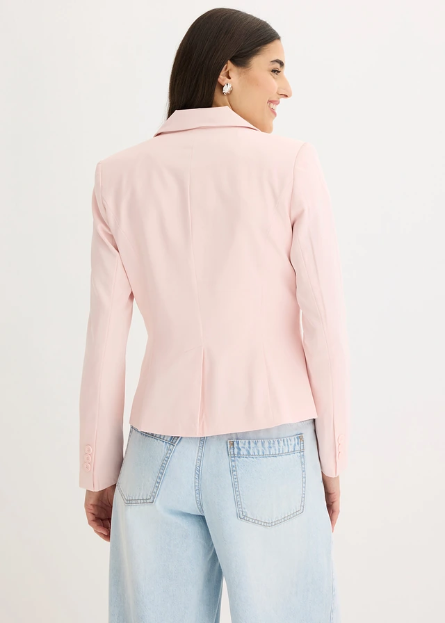 Korte blazer met klepzakken, Kleur: parelroze