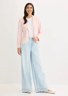 Korte blazer met klepzakken parelroze