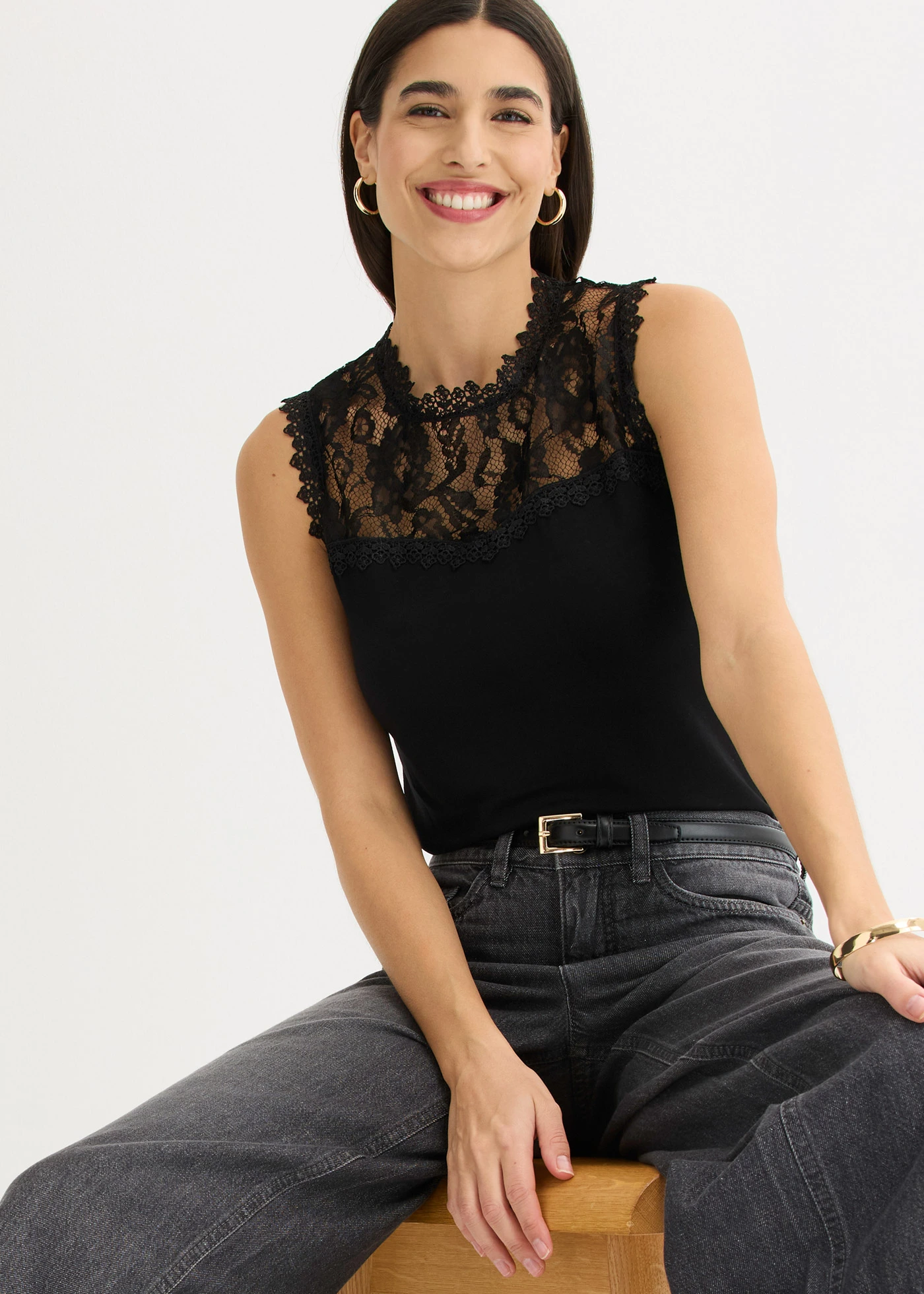 Top van een zachte viscosemix • zwart • bonprix online shop