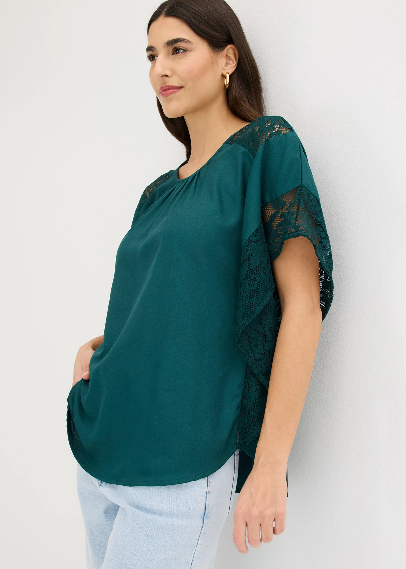 Tuniek met applicaties • diepgroen • bonprix online shop