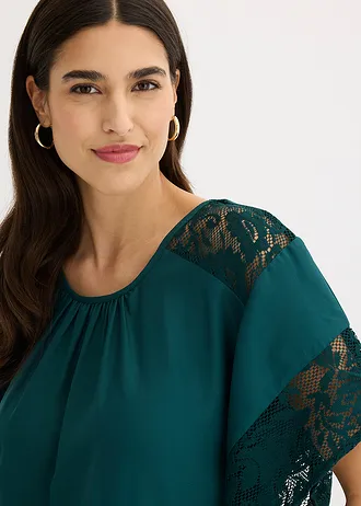 Tuniek met applicaties • diepgroen • bonprix online shop