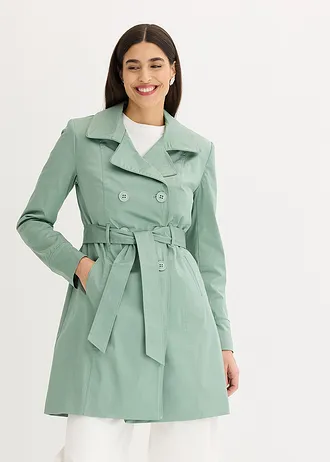 Trenchcoat van katoen • rookgroen • bonprix online shop