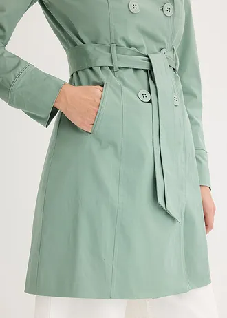 Trenchcoat van katoen • rookgroen • bonprix online shop