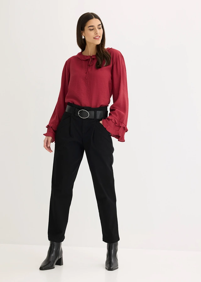 Pantalon à pinces en coton extensible • noir • product-page.page-title-suffix