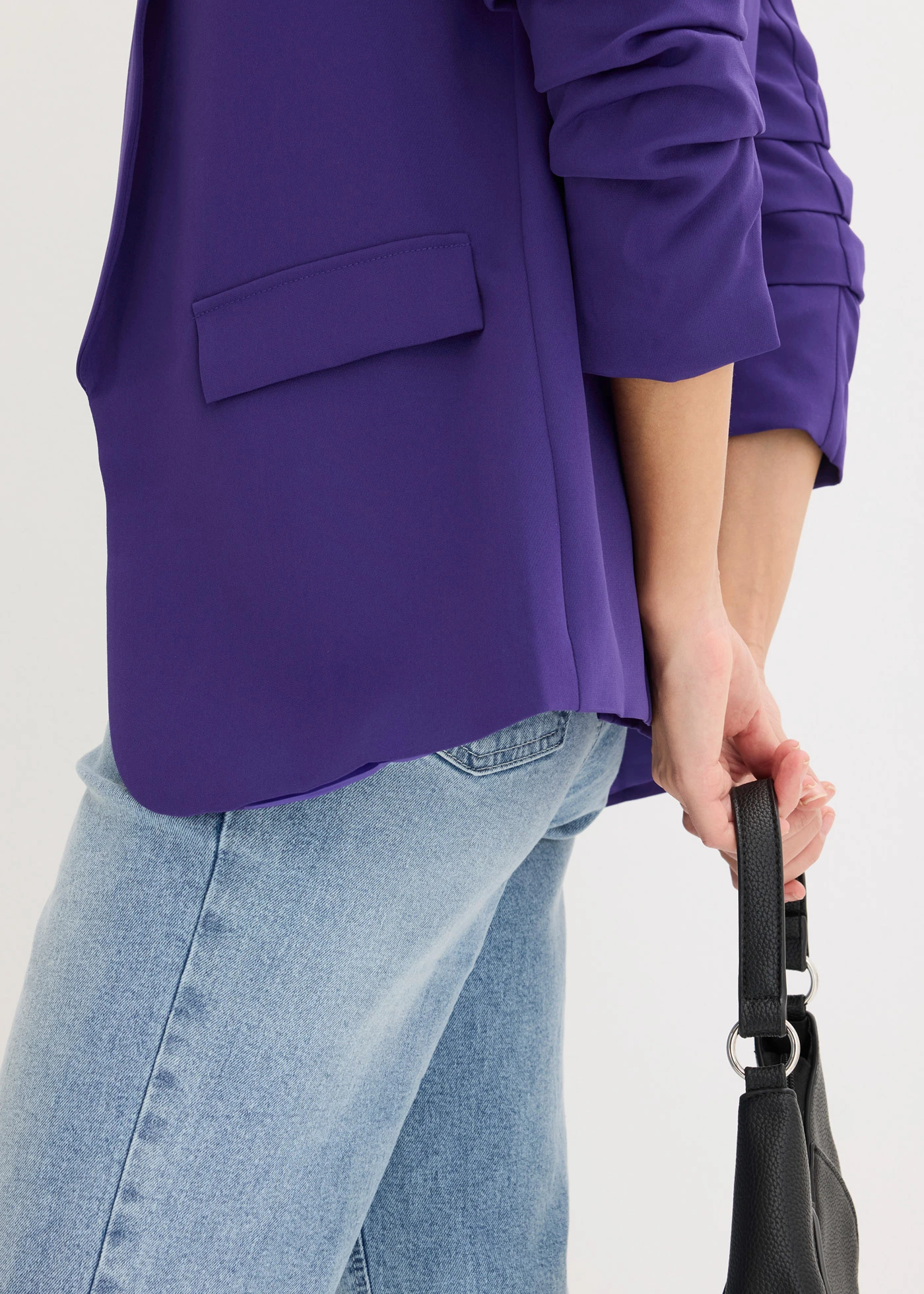 Blazer met plooitjes • paars • bonprix online shop