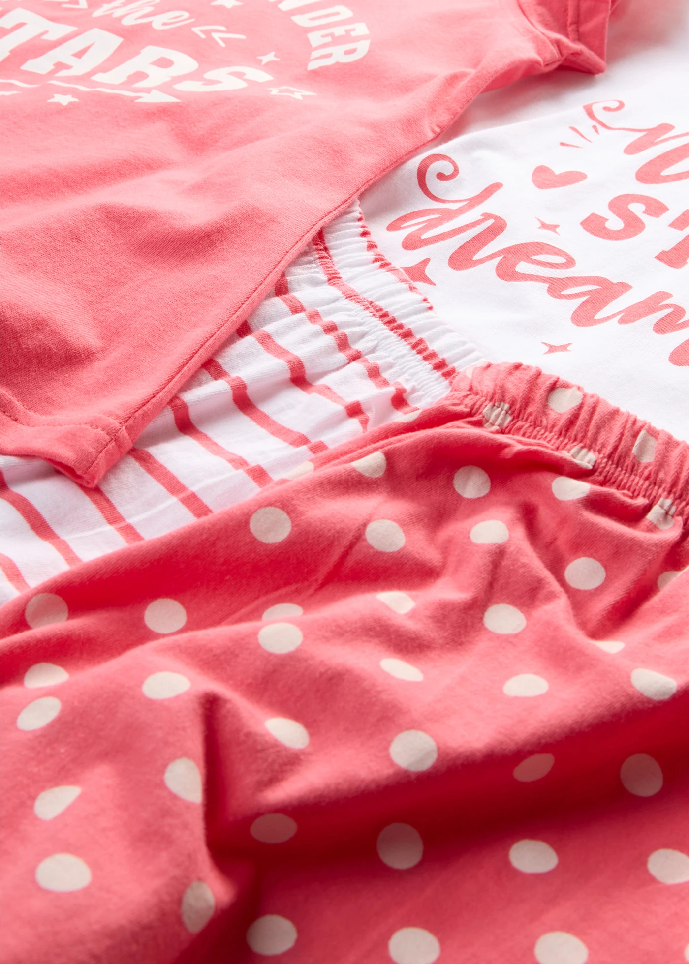 Lot de 2 pyjashorts 100% coton à manches courtes • blanc-rose corail • Boutique bonprix