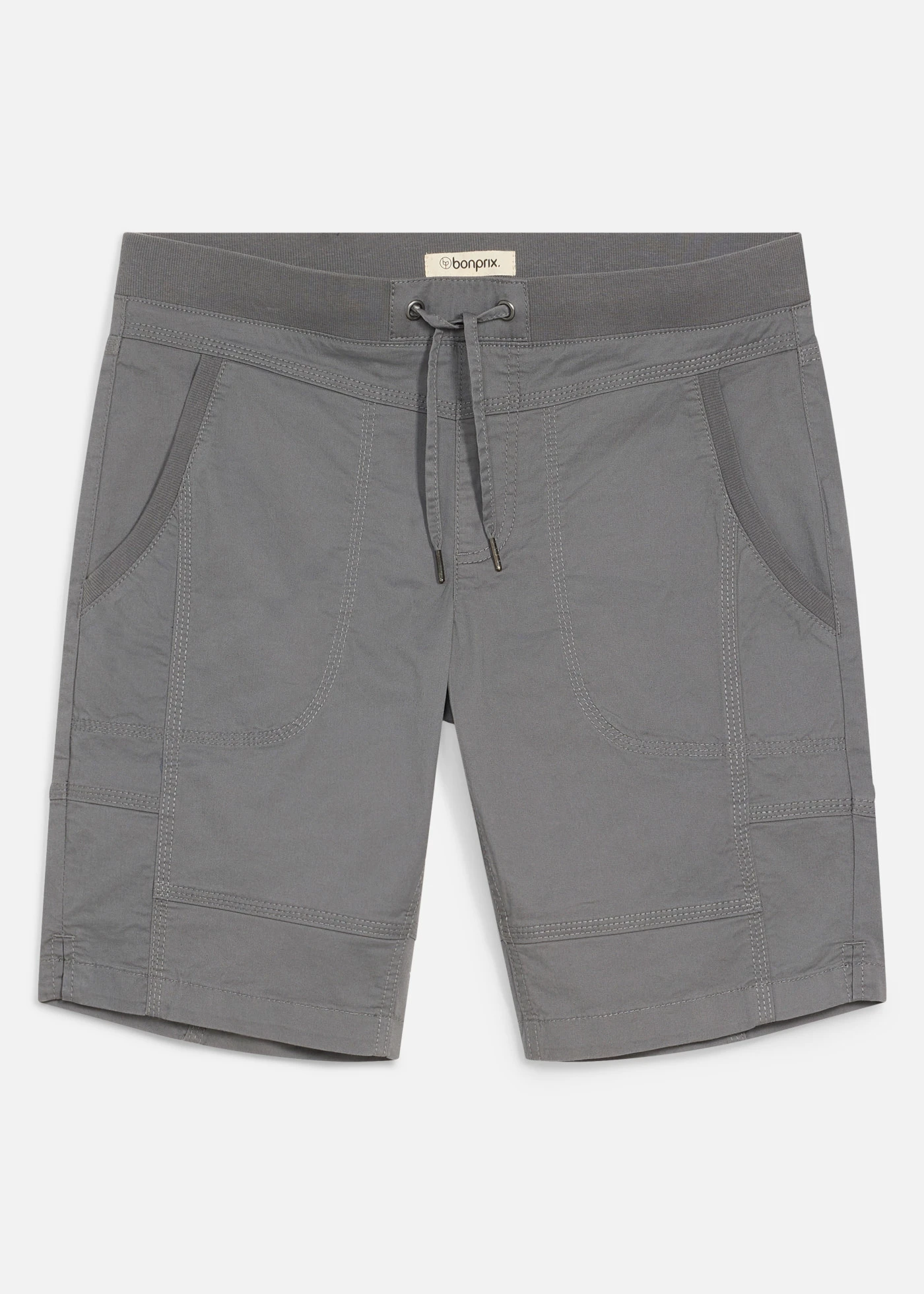 Bermude cu stretch cu talie elastică, Regular Fit • gri fumuriu • magazin bonprix