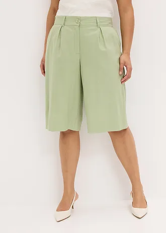 Bermuda en lin mélangé, Couleur: vert pâle
