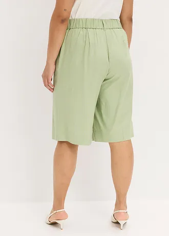 Bermuda en lin mélangé, Couleur: vert pâle