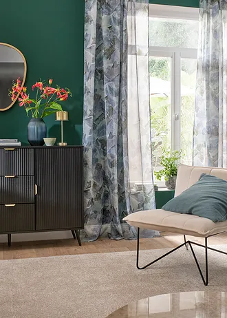 Gordijn met print (1 stuk) • blauw/groen • bonprix online shop