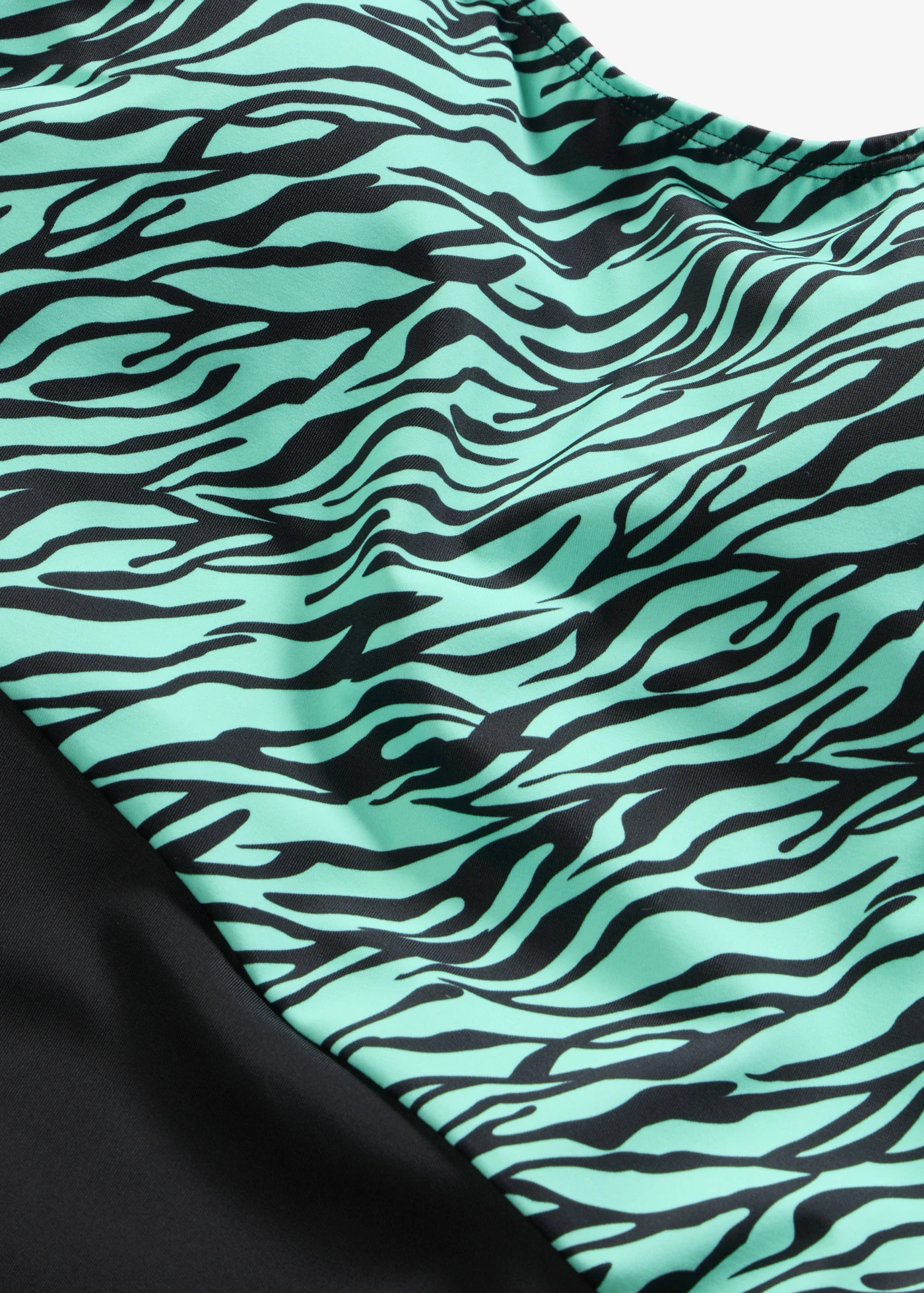 Jednodielne plavky so zebrovanou potlačou • mentolovo zelená-čierna zebra • obchod bonprix